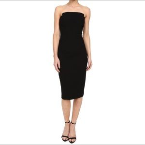 Jill Stuart Black Midi Strapless Column Dress 4
